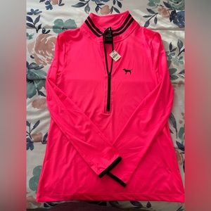 💖Pink VS Ultimate Size M/M Long Sleeve 💖Hot Pink  Pullover Half Zip up